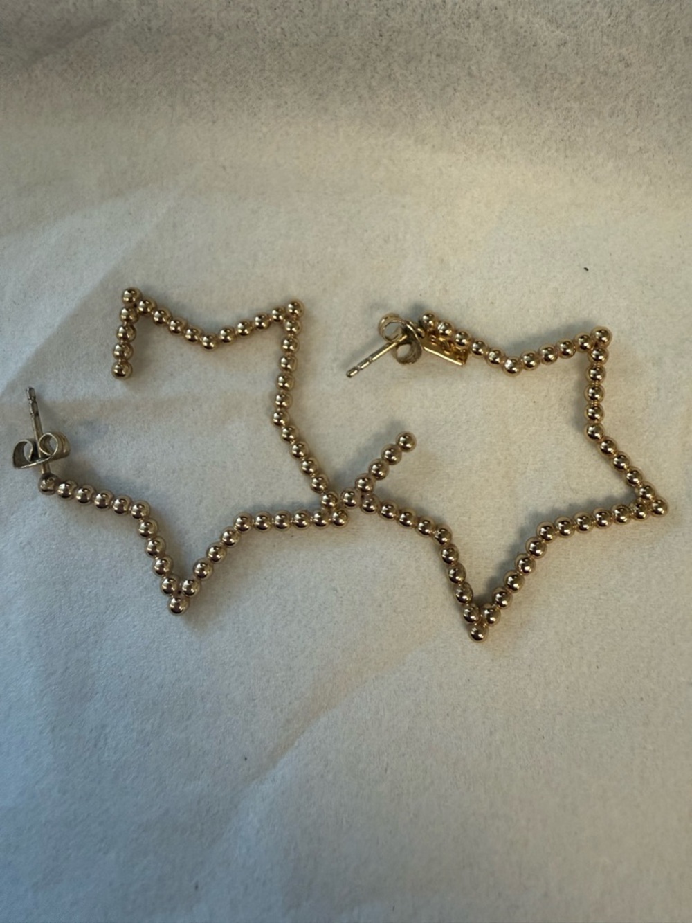 Coach Gold Beaded Star Hoop Earrings